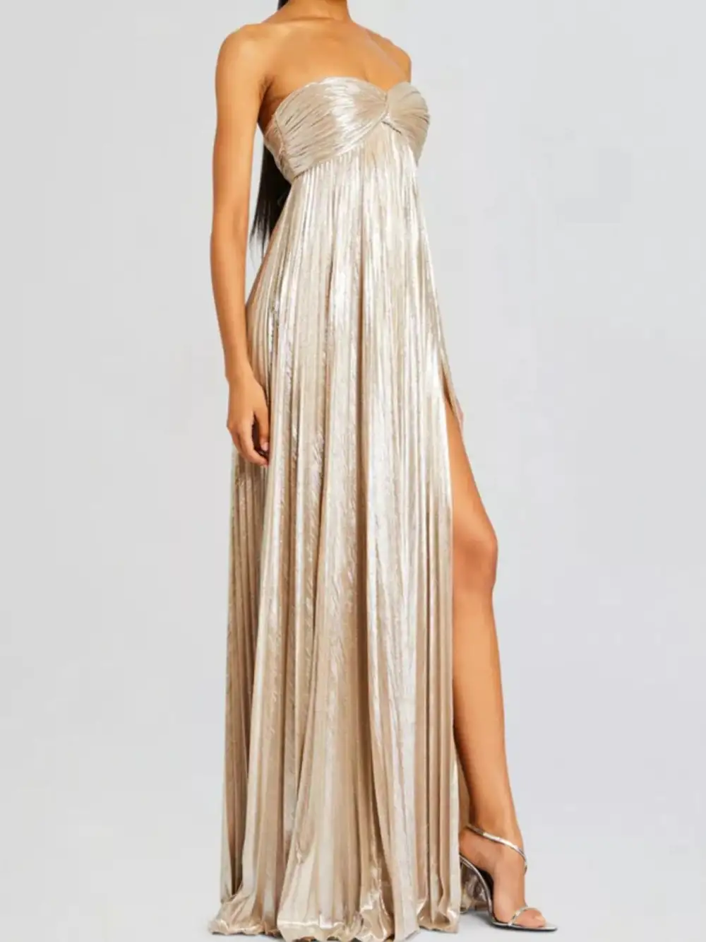 Side Slit Maxi Tie Detail Dress