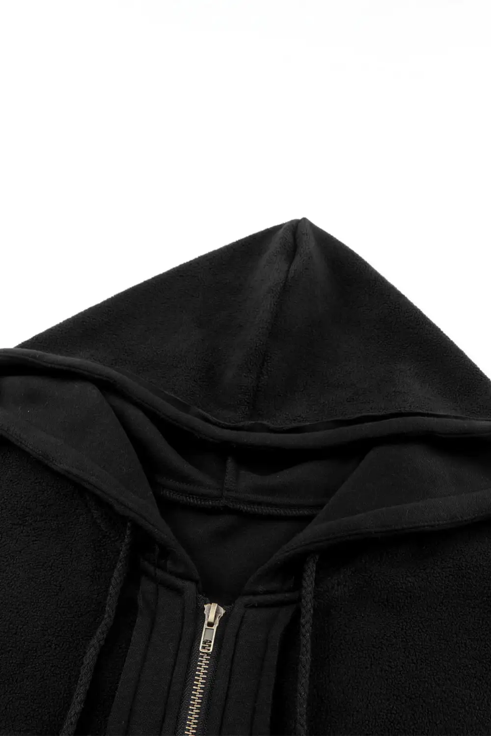 Flap Pocket Drawstring Hood Zip-Up Jacket