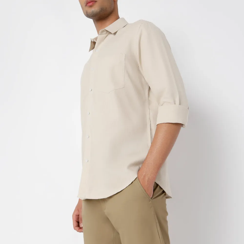 Easygoing Linen Casual Tailored Men's Formal Shirt