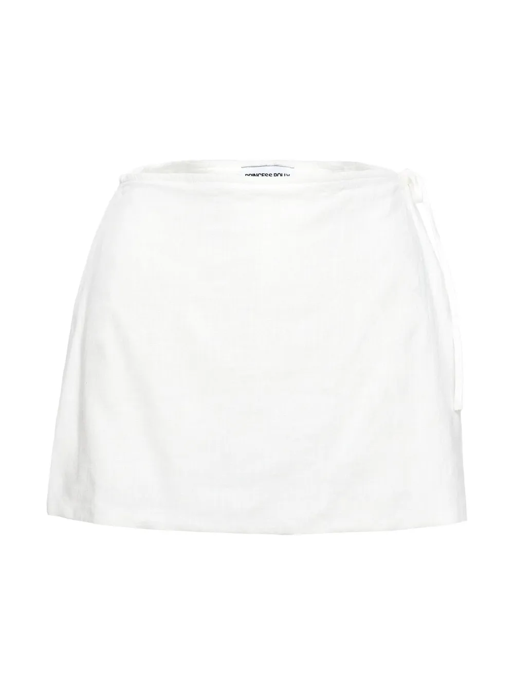 White Tie-Side Mini Skort