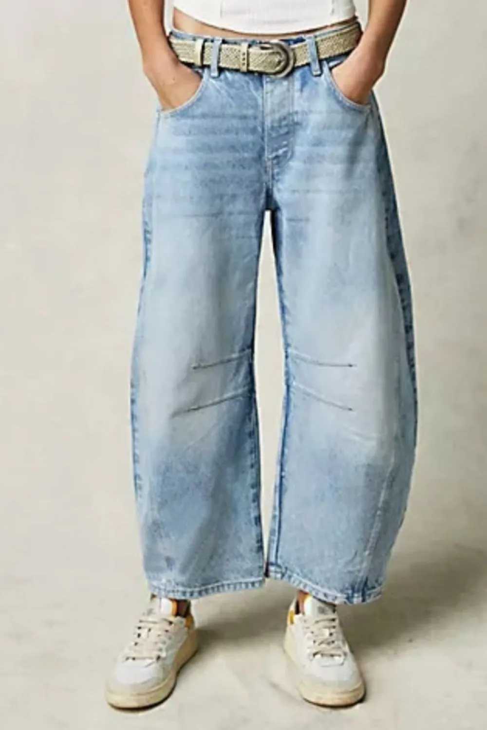 Tiered Relaxed Fit Denim Jeans