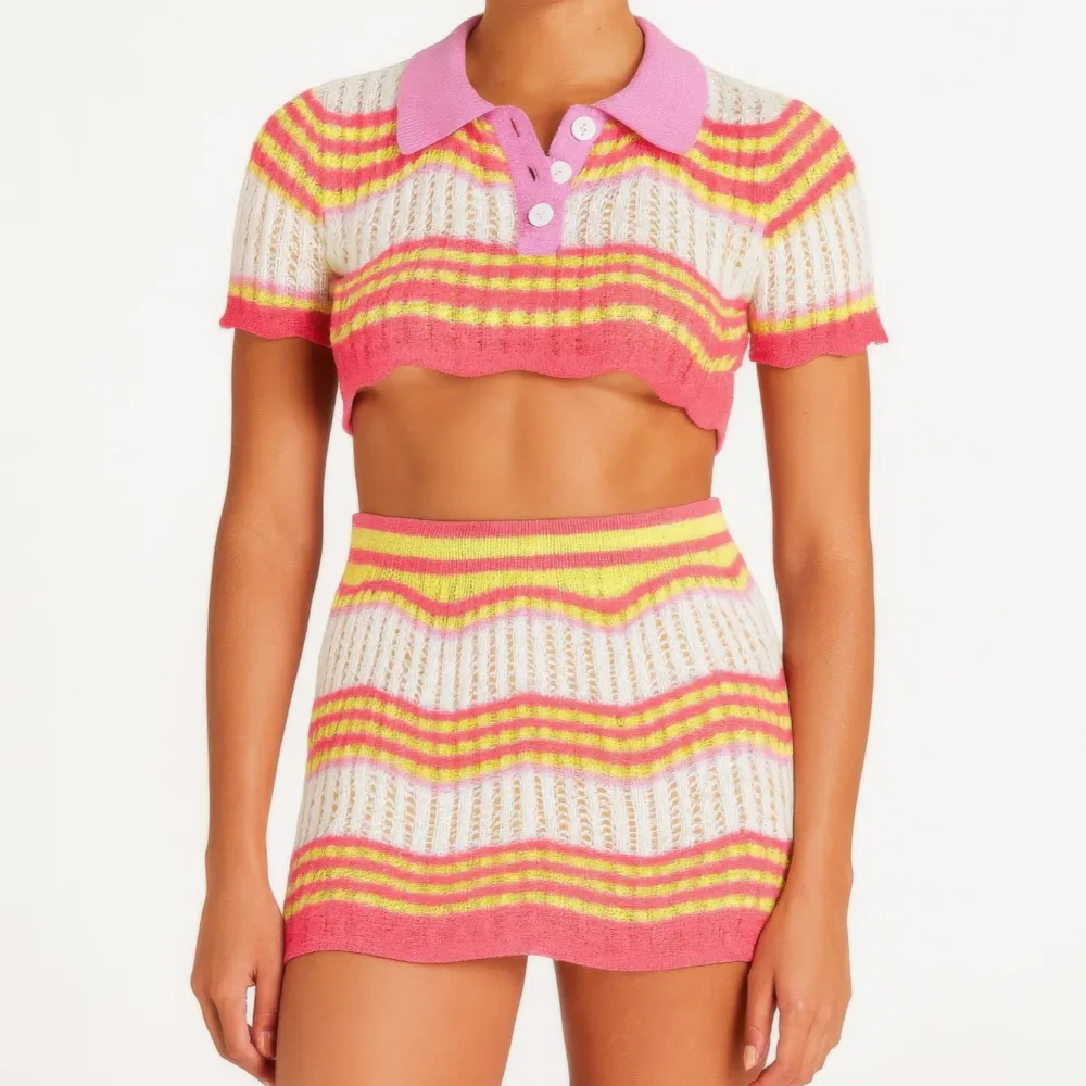Zig Zag Crochet Two Piece Set