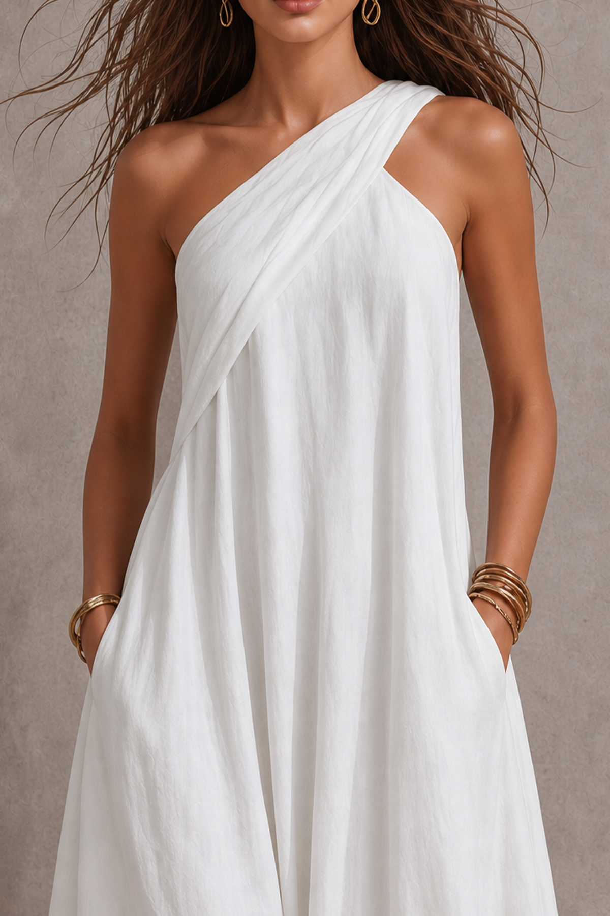 Classic One Shoulder Maxi Dress