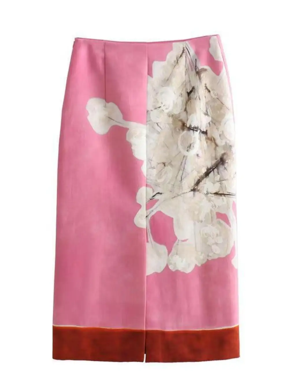 Modern Printed Floral Detail Skirt