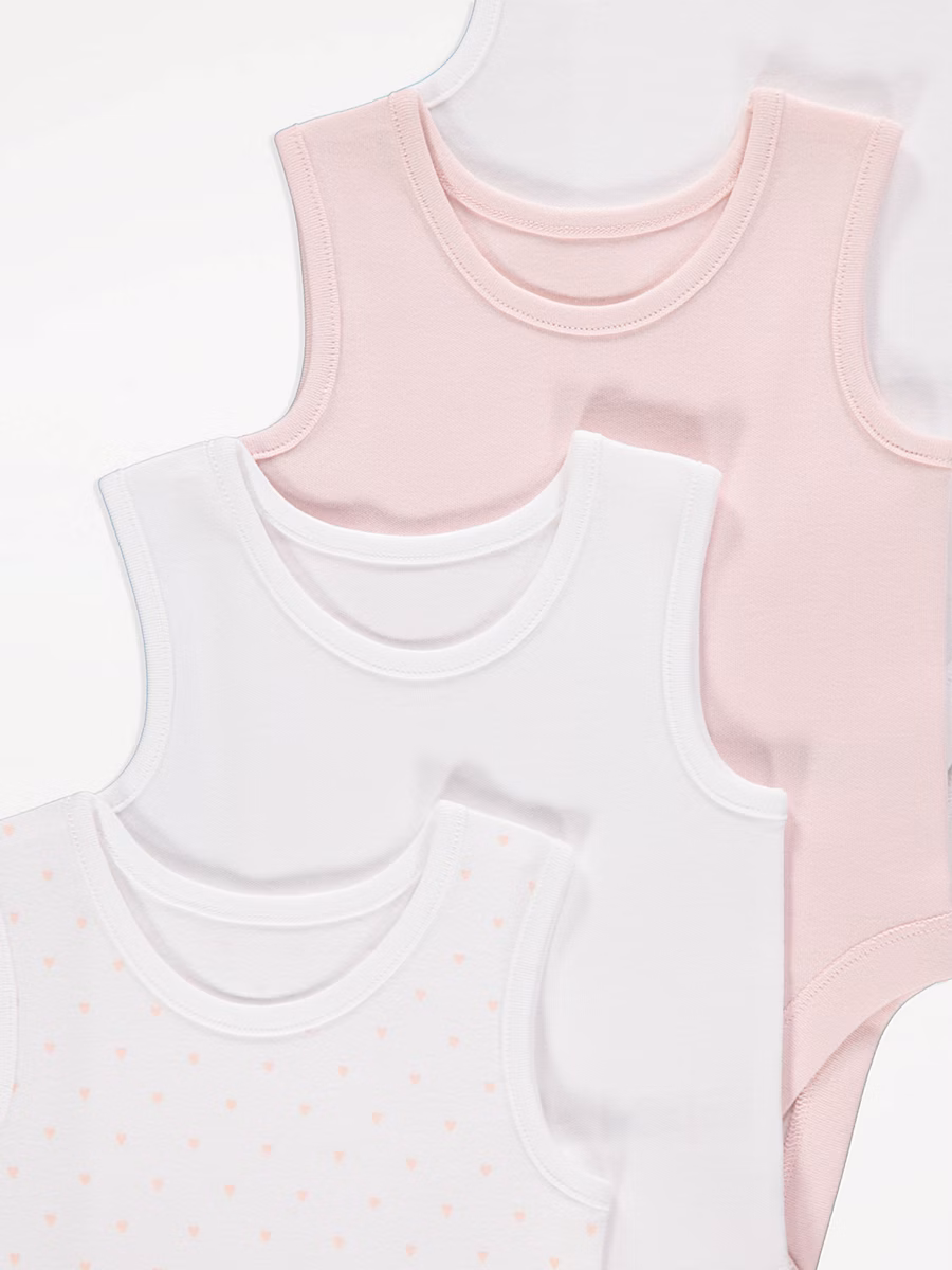 Pink Sleeveless Bodysuits 5 Pack detail 1