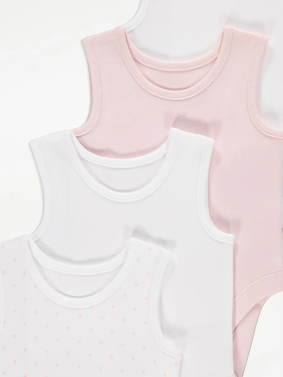 Pink Sleeveless Bodysuits 5 Pack