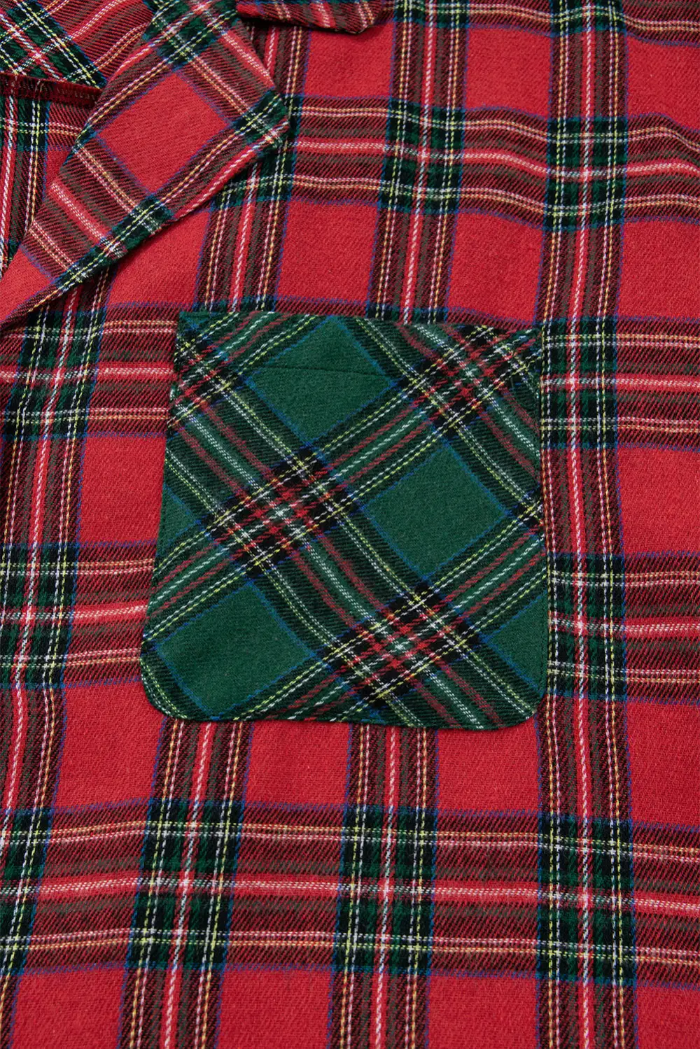 Plus Plaid Patchwork Shorts Pajama Set