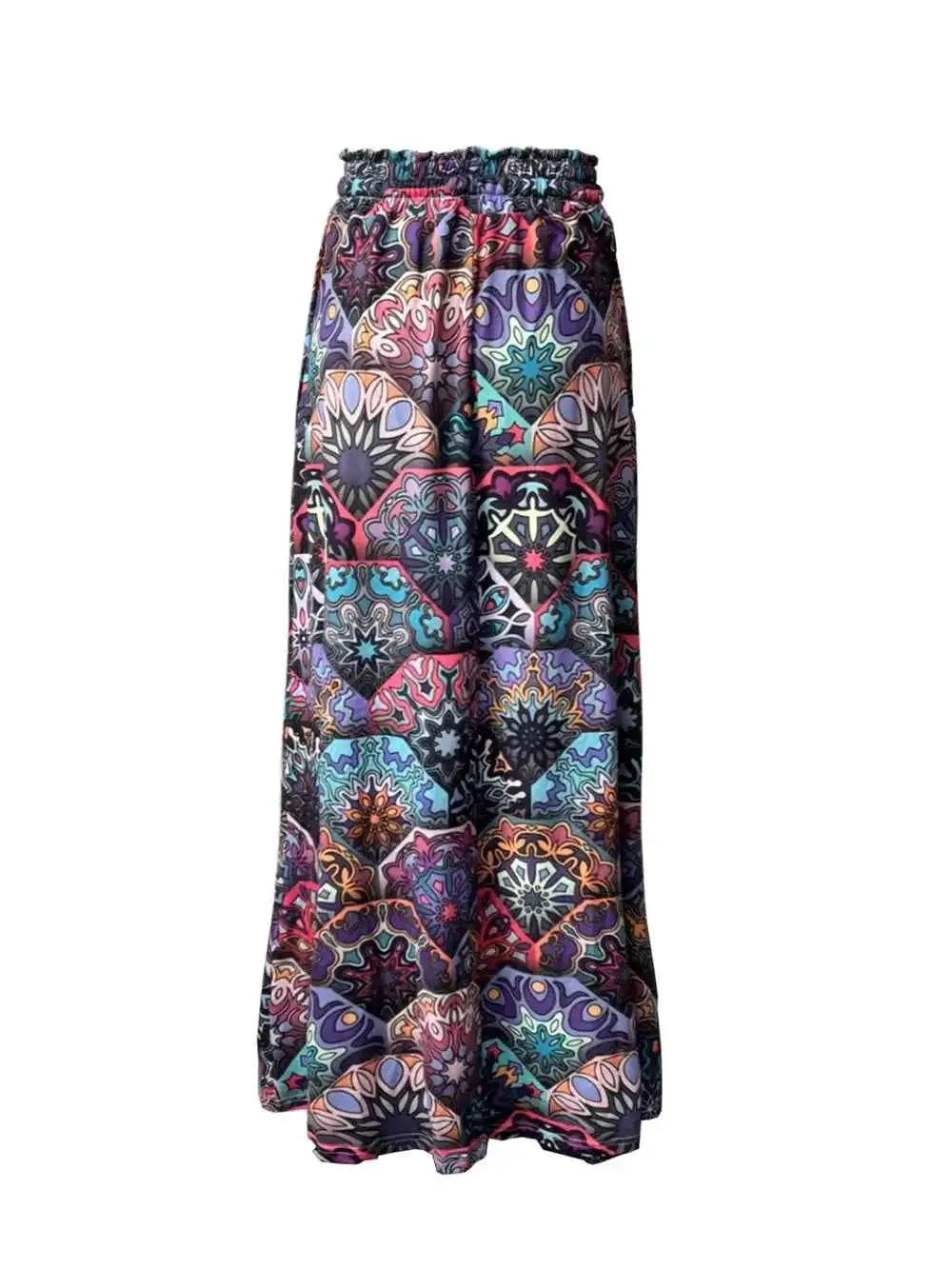 Printed Maxi Skirt with Pockets