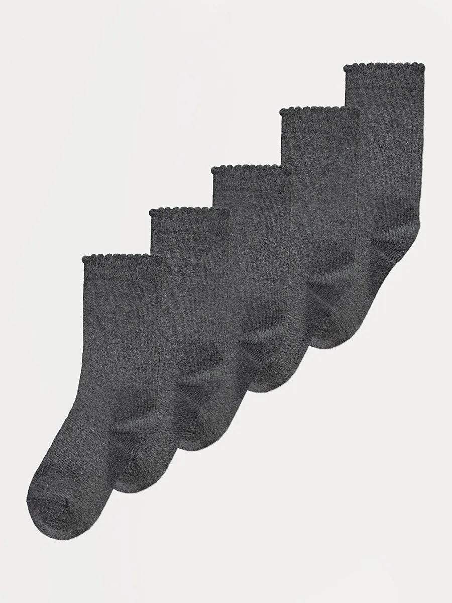 Grey Knee High Socks 5 Pack