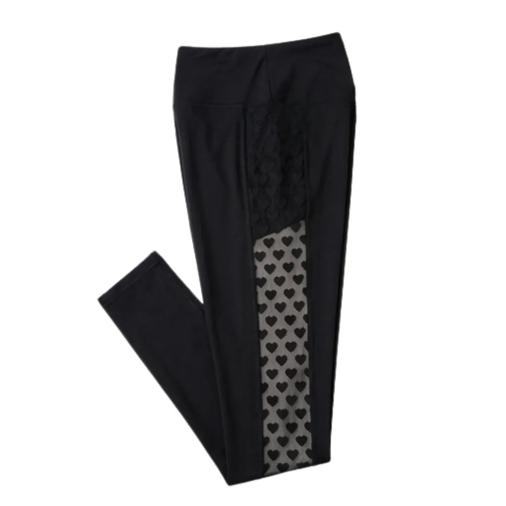 High Waist Mesh Leggings with Hidden Pocket