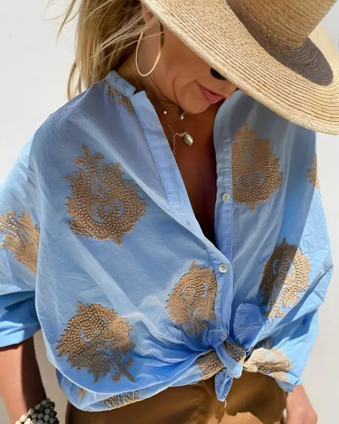 Relaxed Soft Tailored Clean Line Blouse