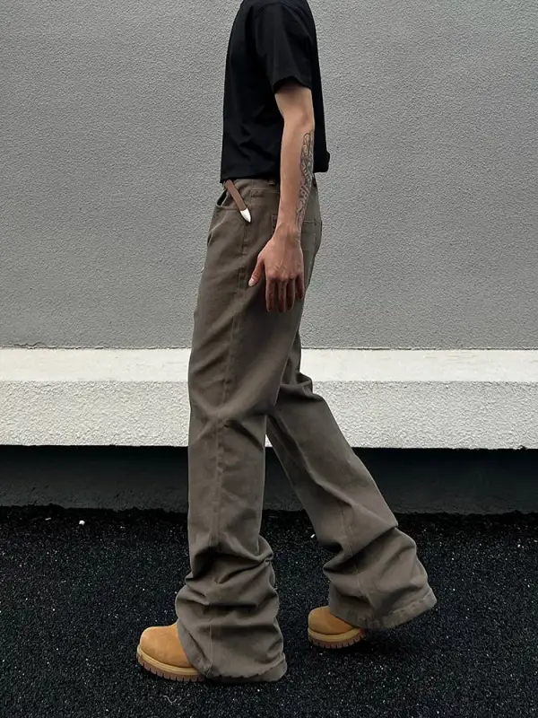 Straight-Leg Washed Workwear Jeans