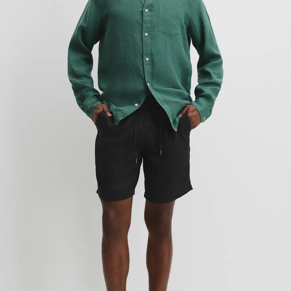 Men's Casual Drawcord Linen Shorts