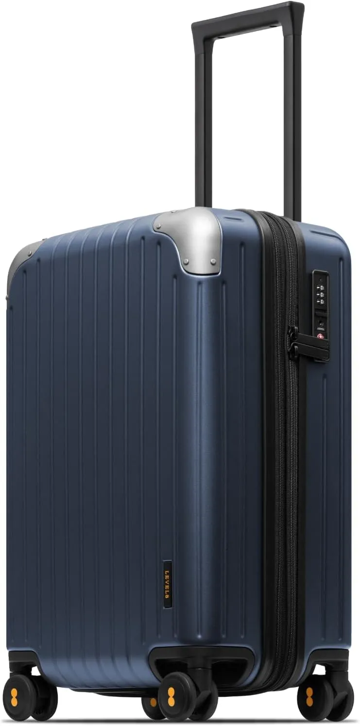 LEVEL8 Carry on Luggage Airline Approved Expandable Hardside Suitcase Black