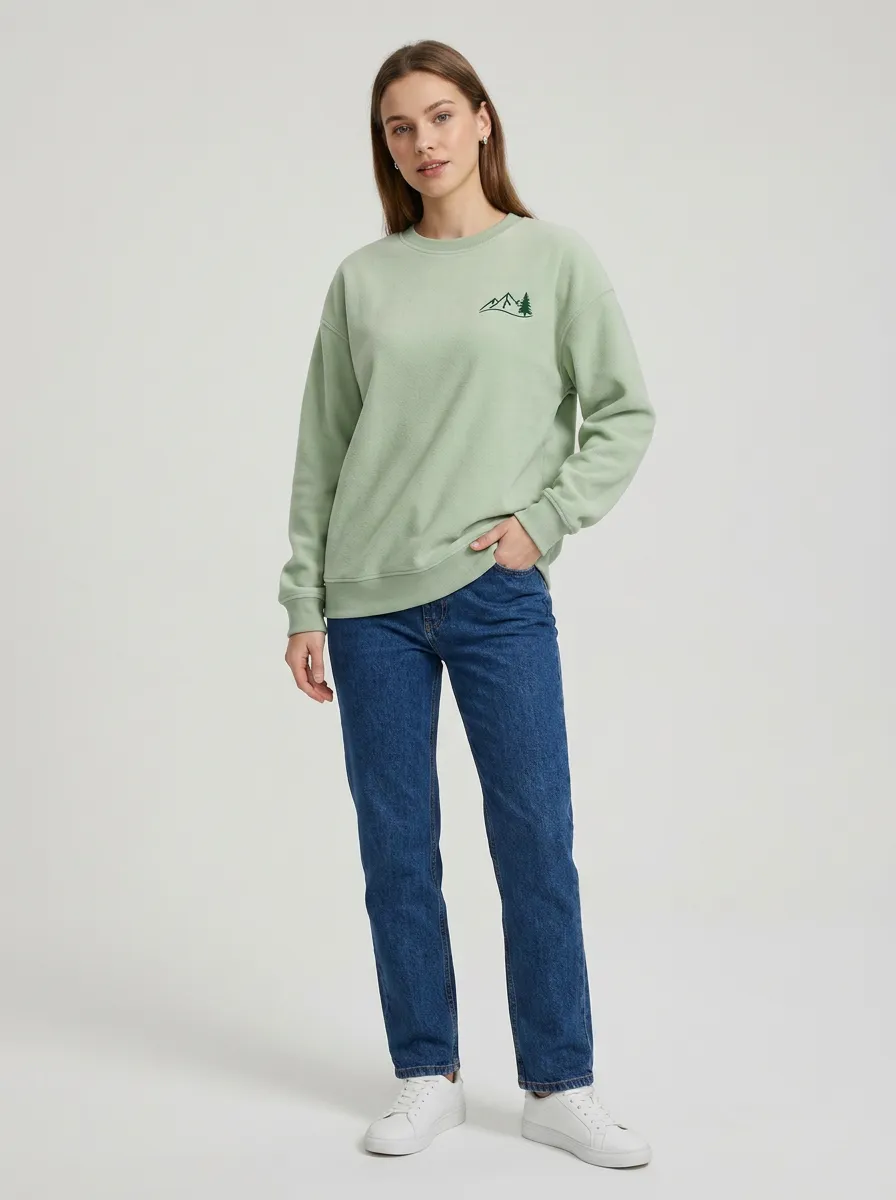 Women's Nature Outdoor Lover Mountain Pine Tree Printed Sweatshirt