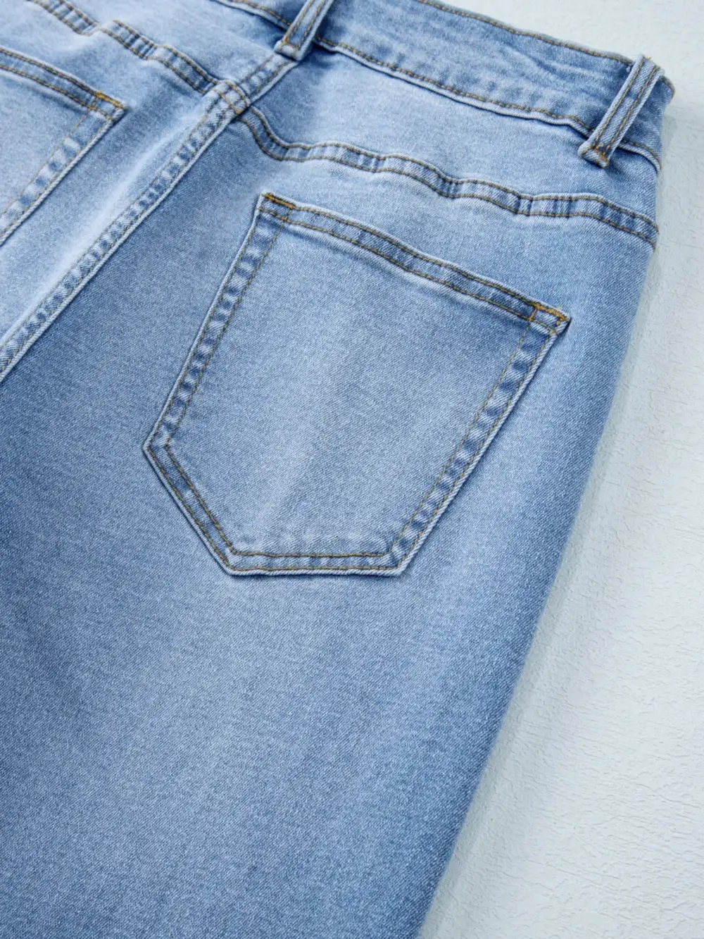 Versatile High Waist Wide Leg Washed Denim Jeans
