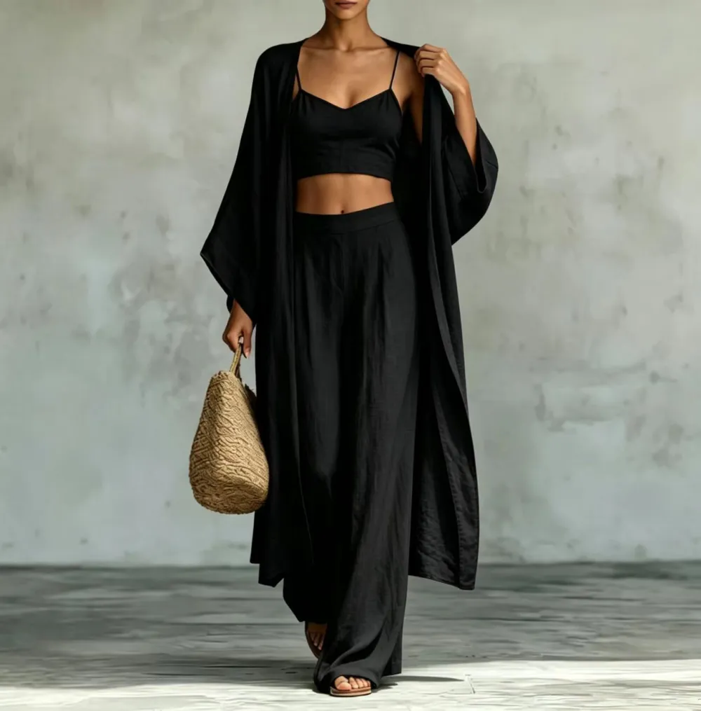 Refined Wide-Leg Long-Sleeve Women's Matching Set