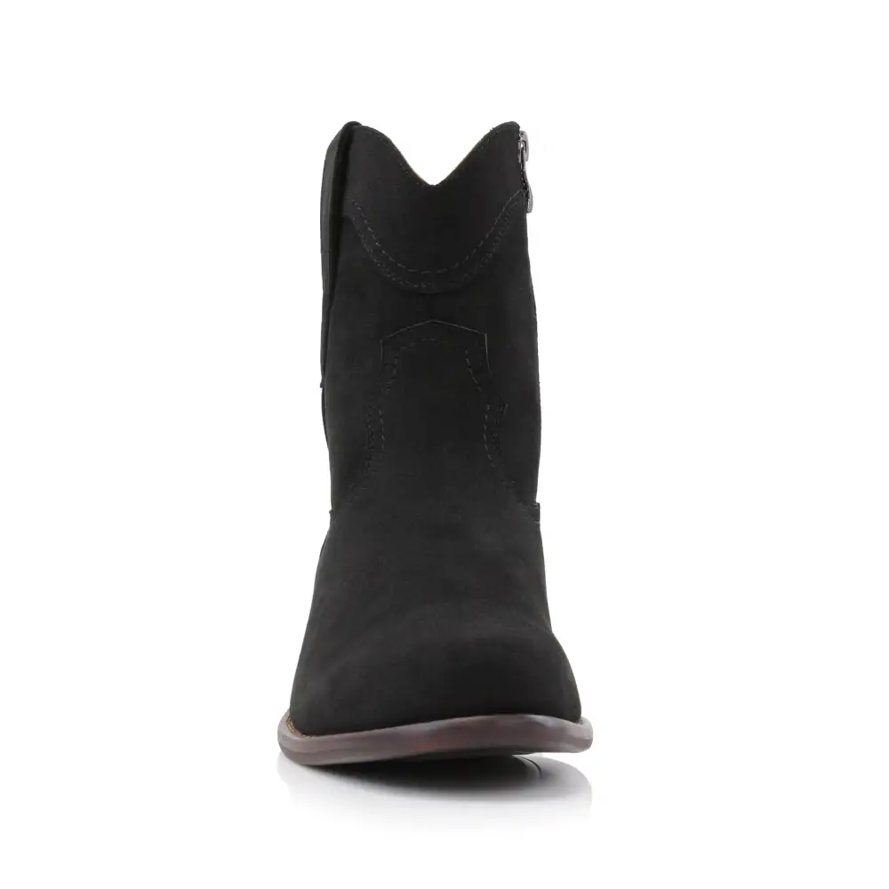 Faux-Suede Suede Faux-Leather Western Boots