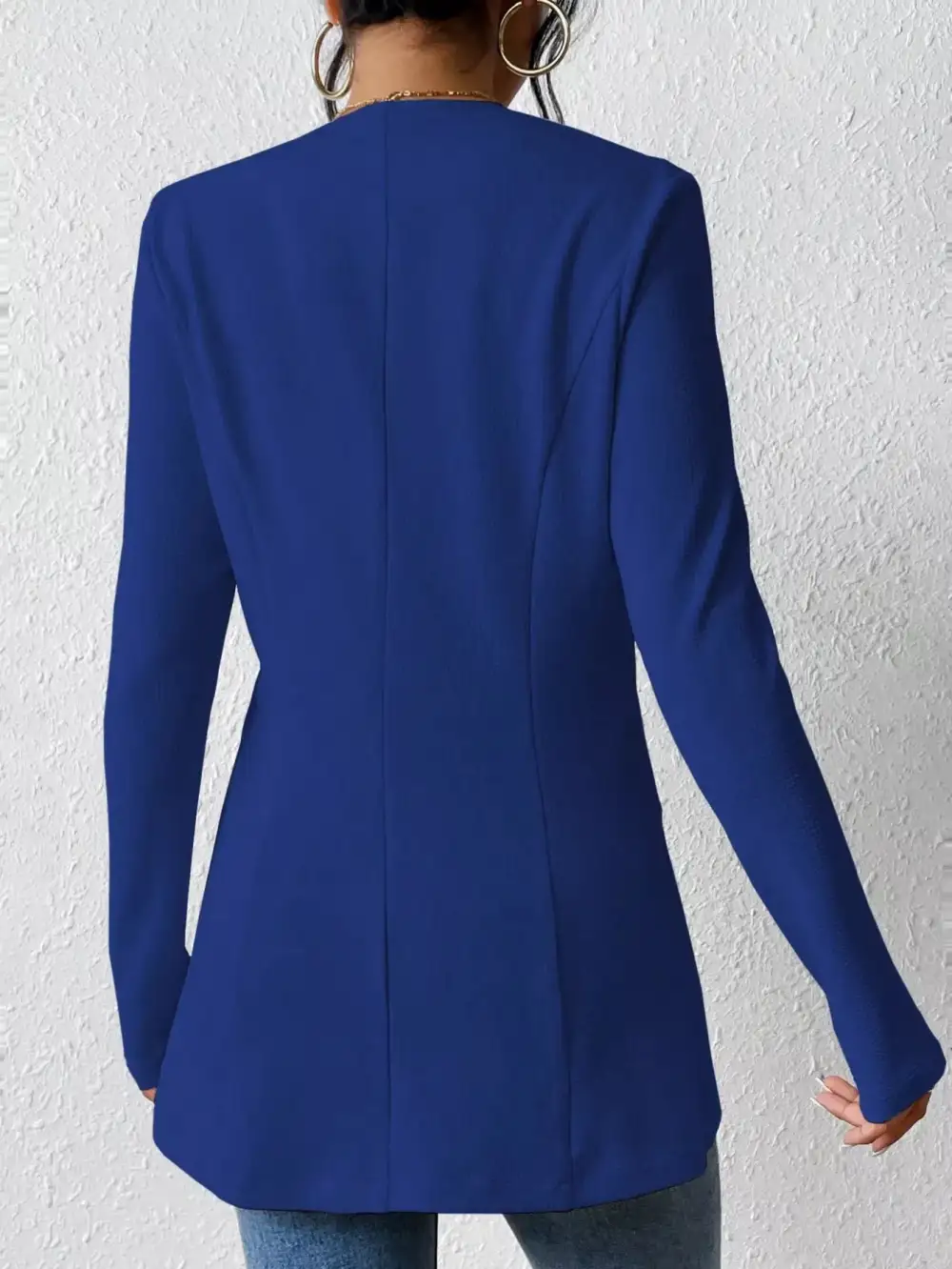 One Button Long Sleeve Blazer Easy Layering Piece