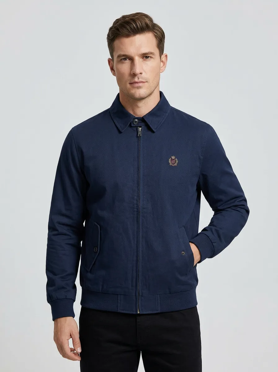 Men's Casual Vintage Crest Embroidered Jacket
