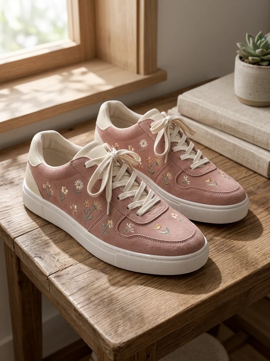 Women's Street Floral Lover Daisy Embroidered Shoes Skate Shoes