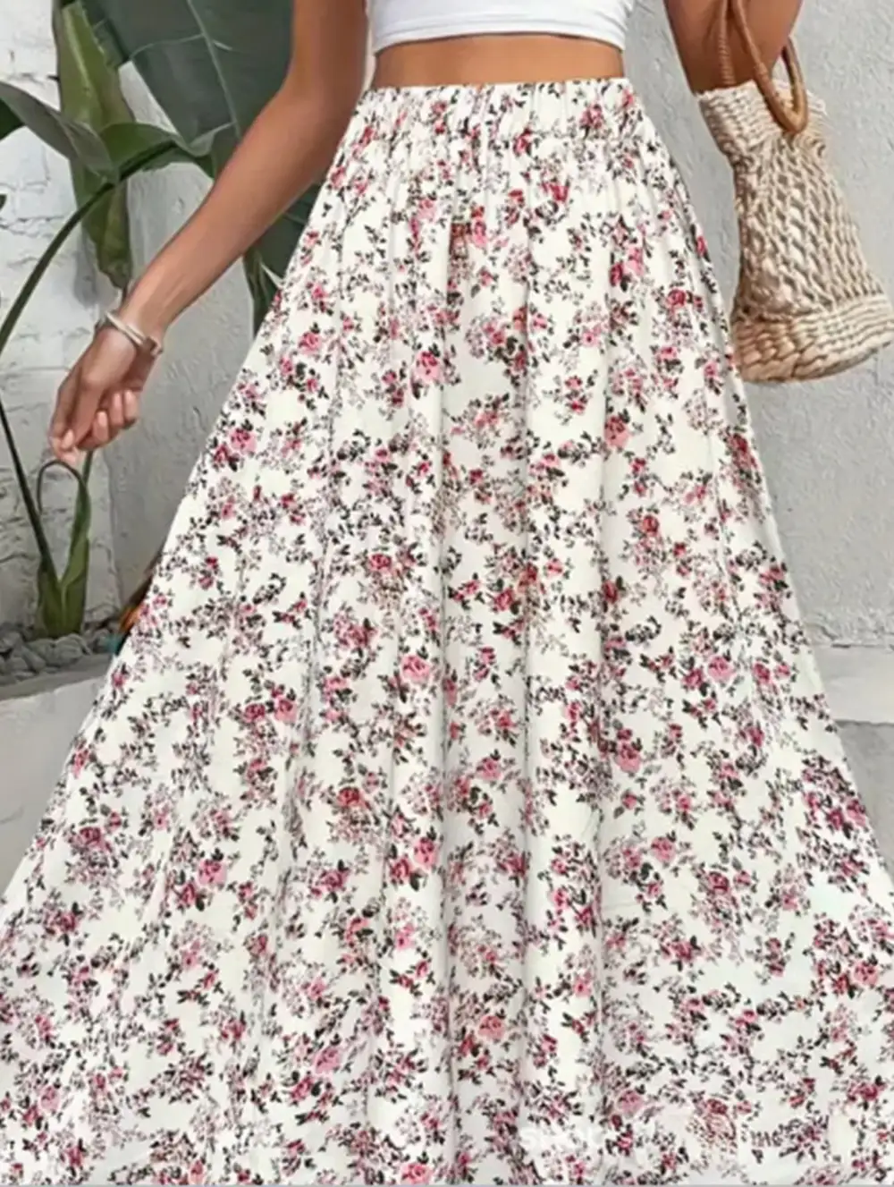 Elegant Printed Midi Skirt