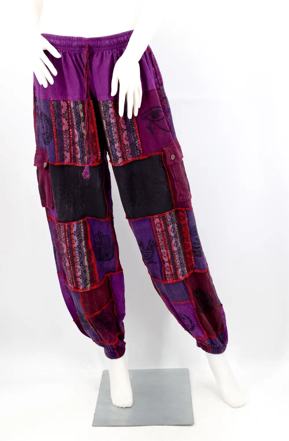 Women's Clean Line Harem Cargo Patchwork Cargo Pants