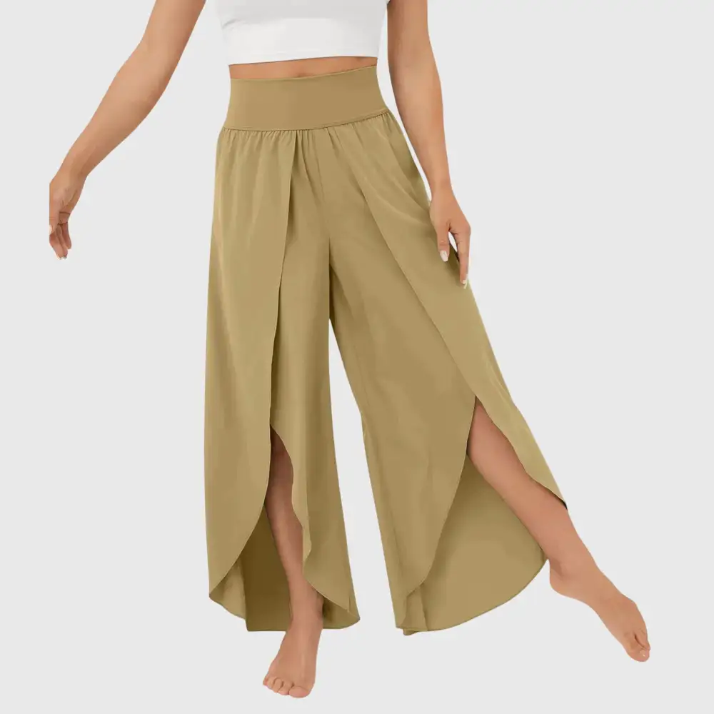  Wide Leg Split Hem Pants
