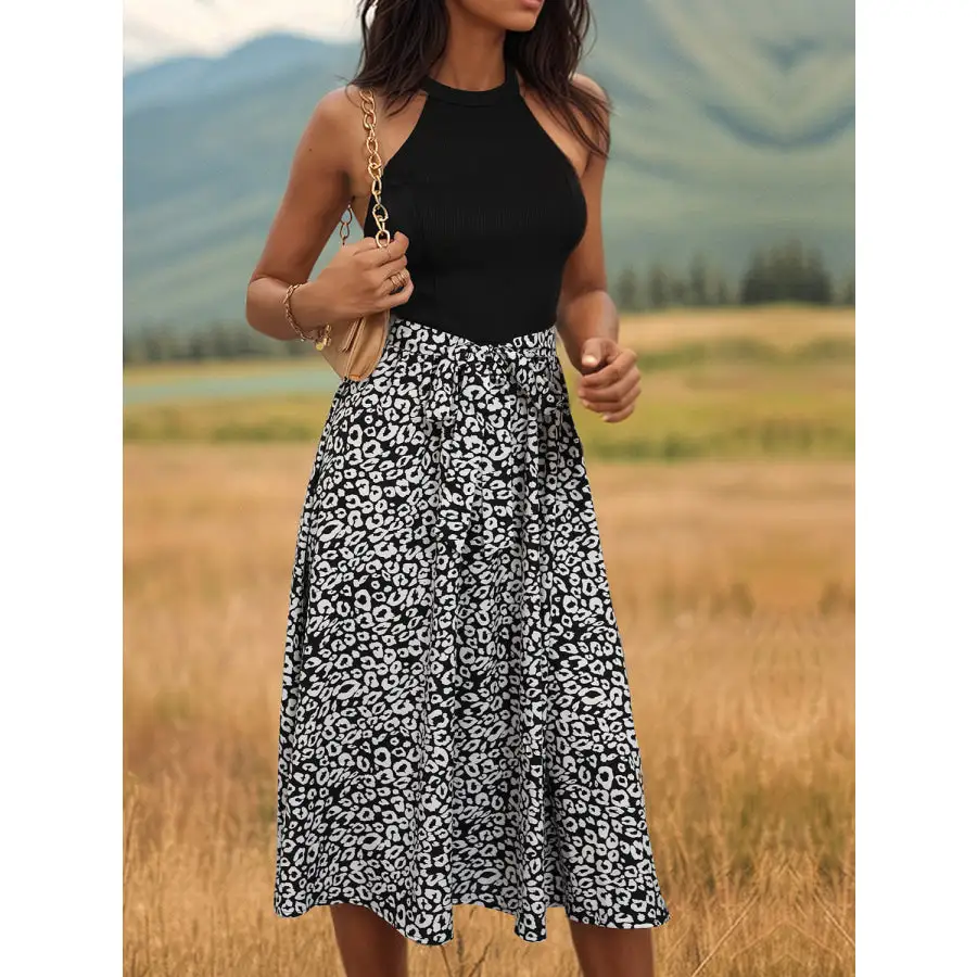 Neck Halter Neck Midi Dress