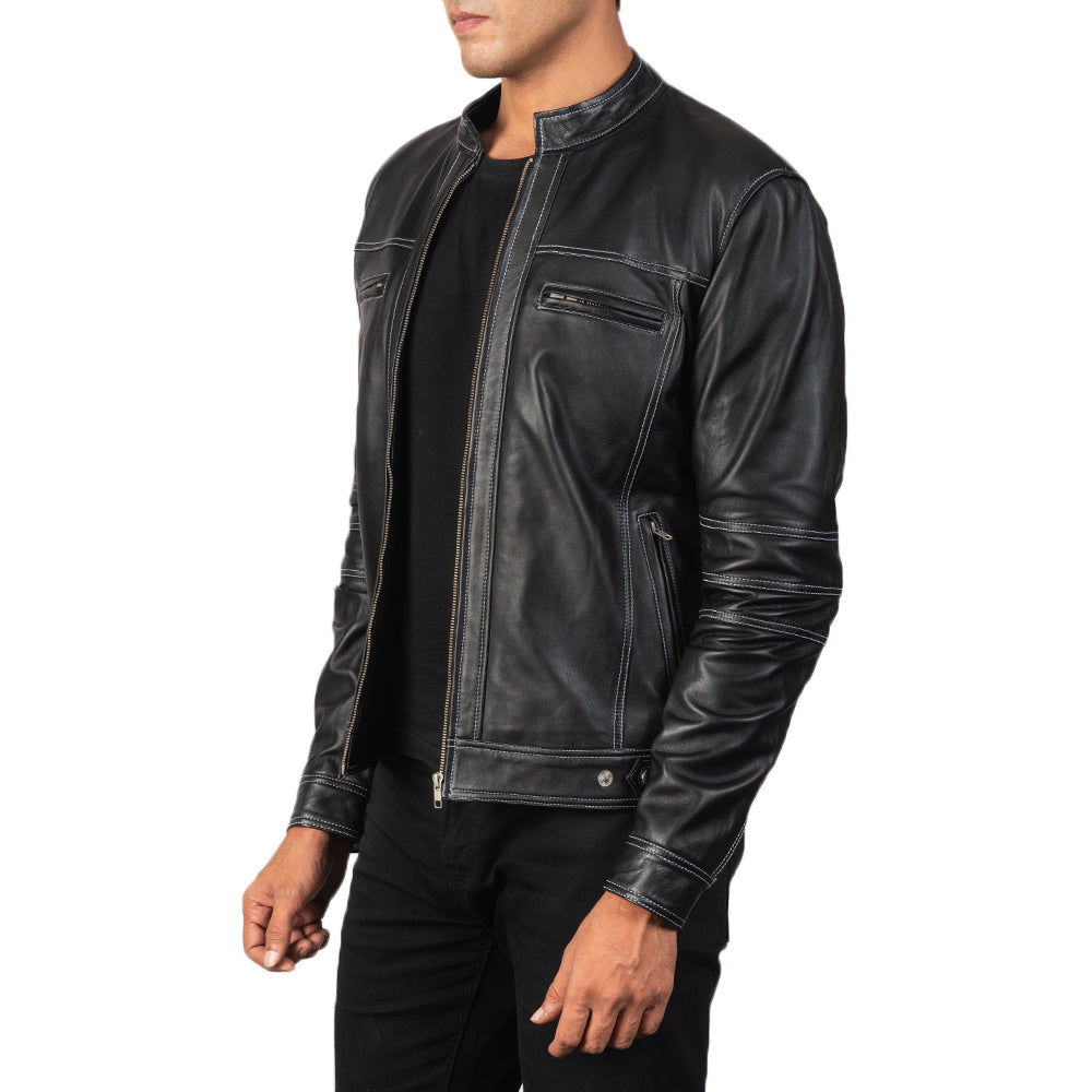 Men's Rugged Heritage Biker Leather Jacket