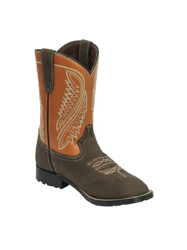 Distinctive Men's Western Boots With Stitched Shaft