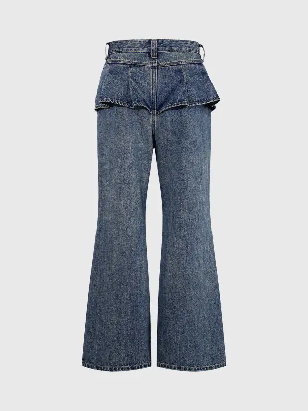 Flared Denim Pants
