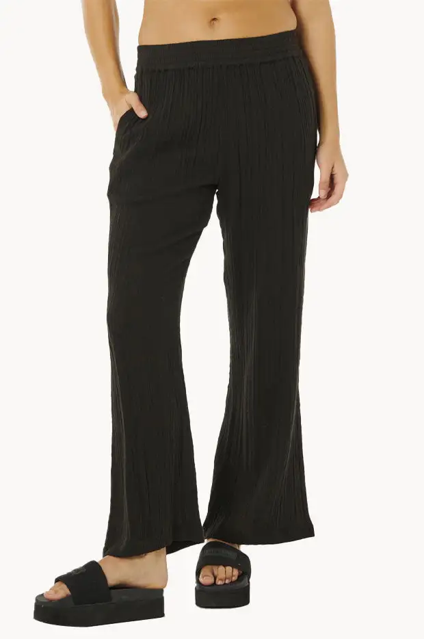 Smocked Waist Cotton Pants
