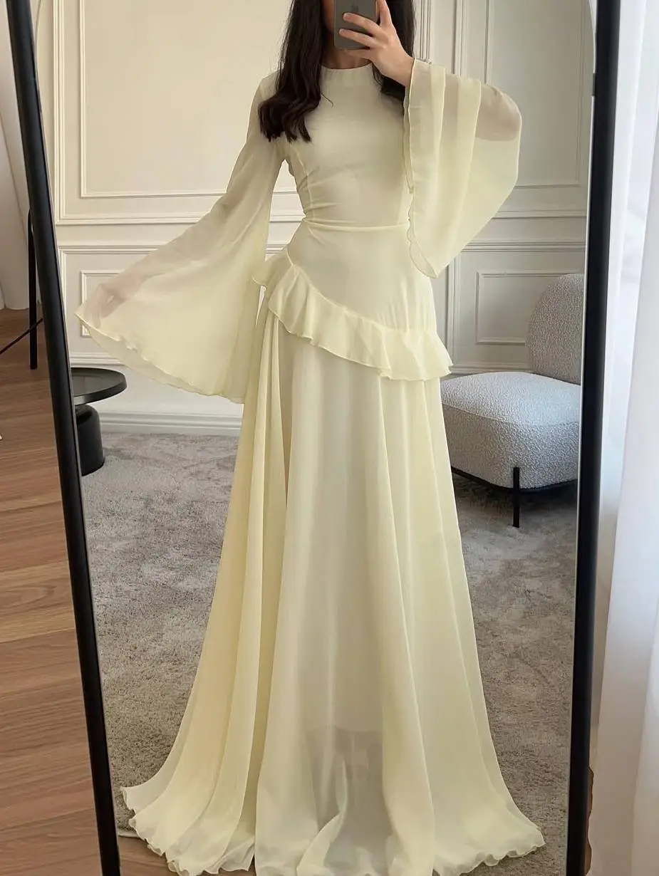 Ruffle Sleeve Maxi Dress
