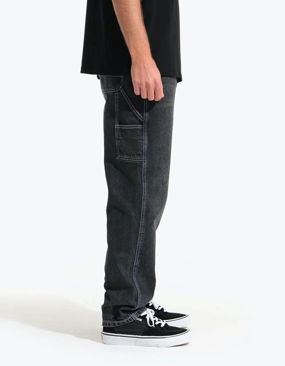 Washed Straight Carpenter Denim Jeans