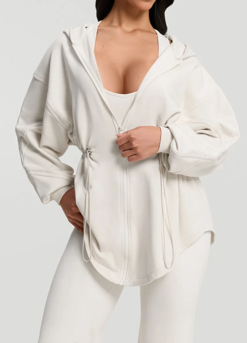 Brushed Drawcord Waist Oversized Hoodie