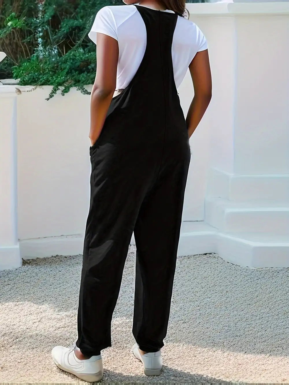 Casual Loose Fit Spaghetti Strap Jumpsuit Accessory