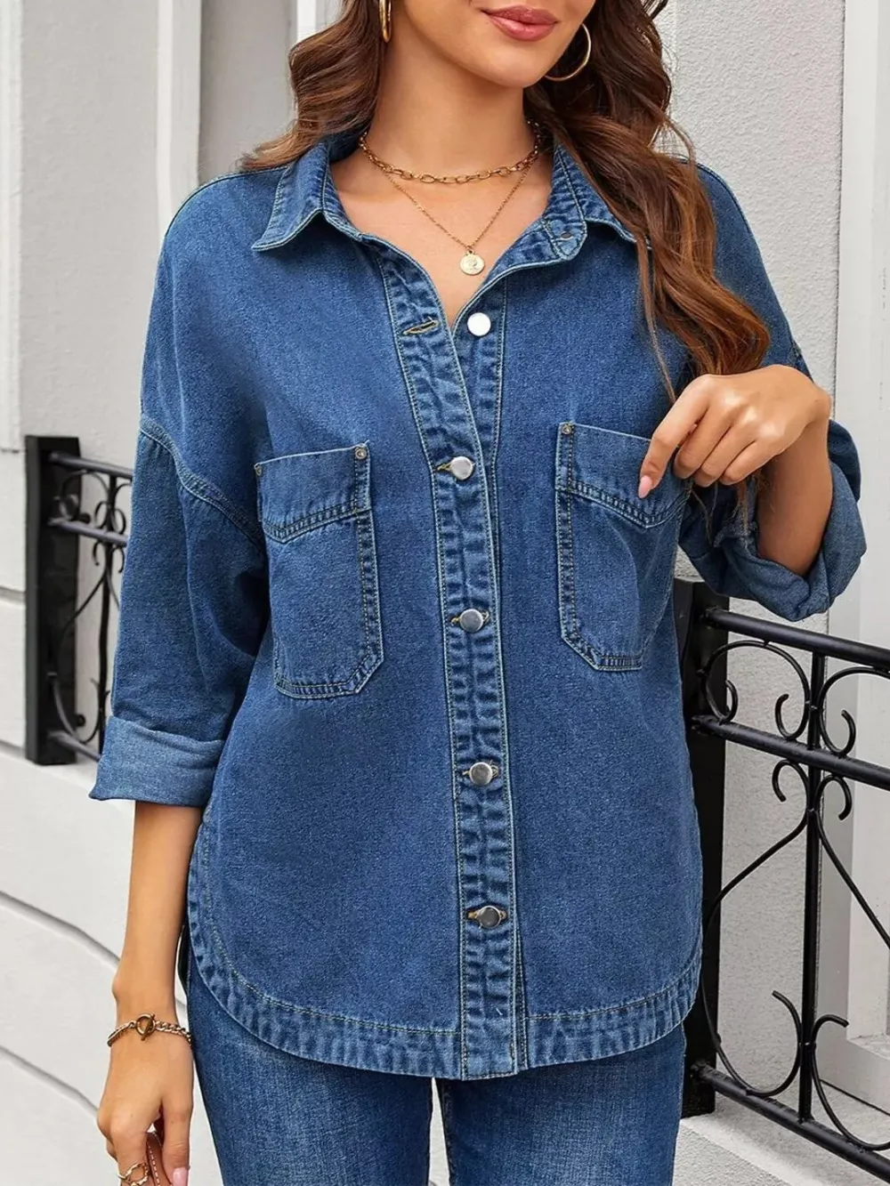Vintage Wash Button-down Jacket