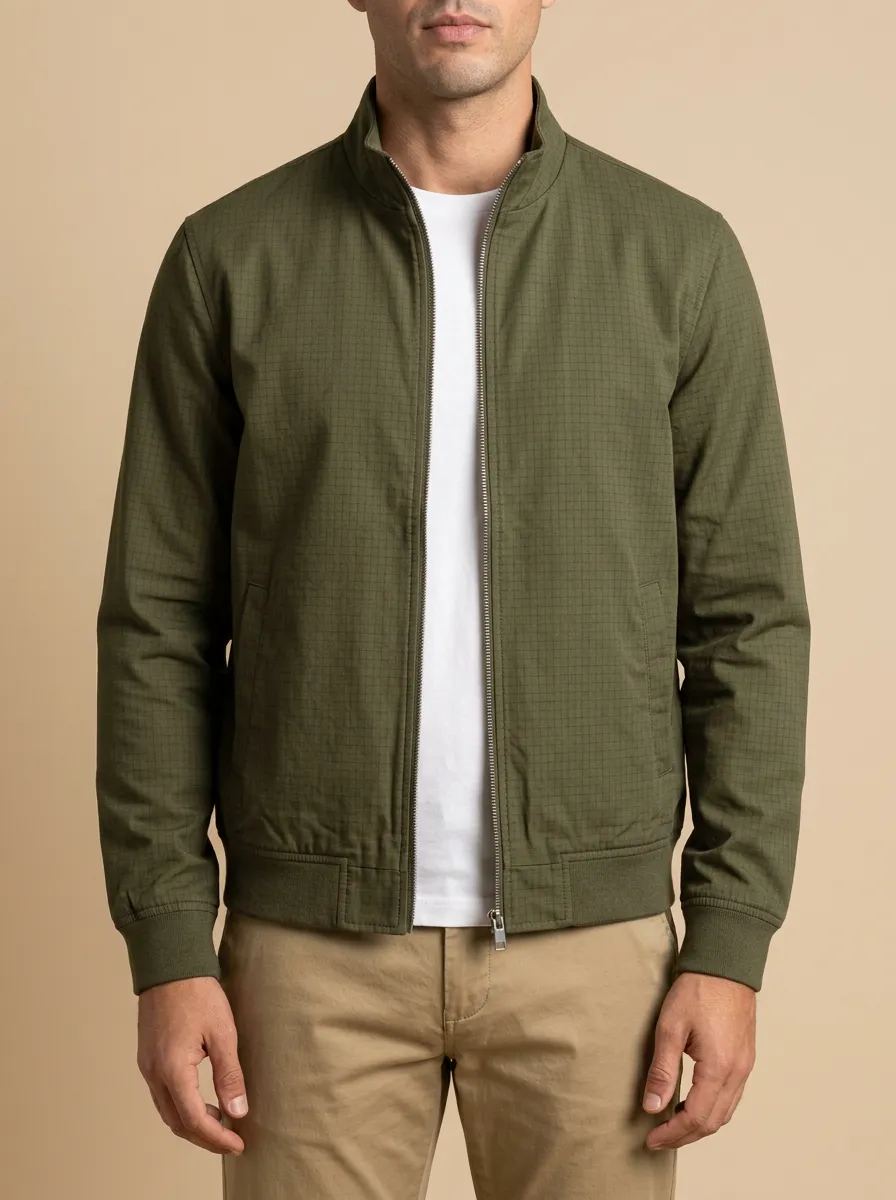 Grid Bomber Jacket