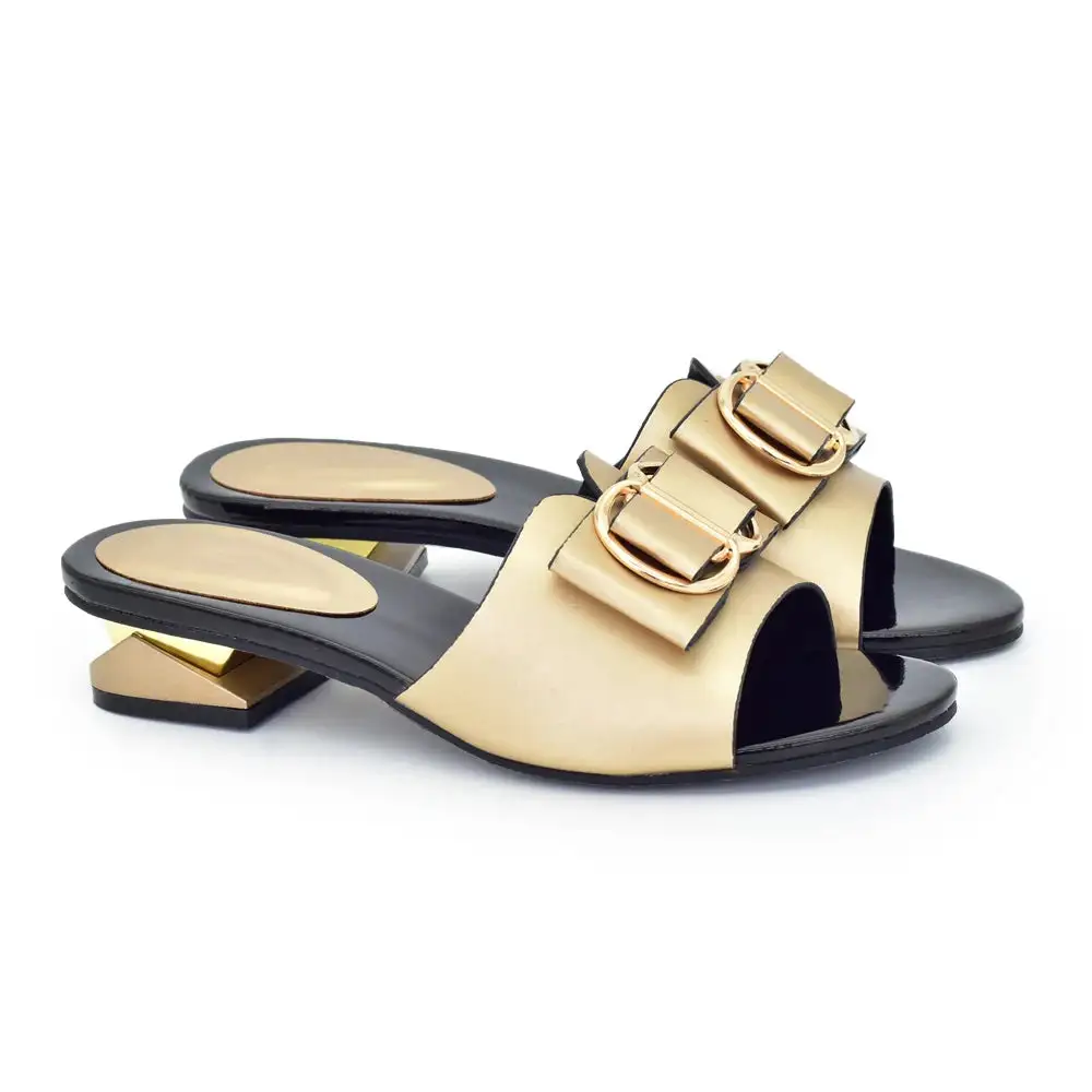 Round Toe Slingback Slip On Block Heel Slides