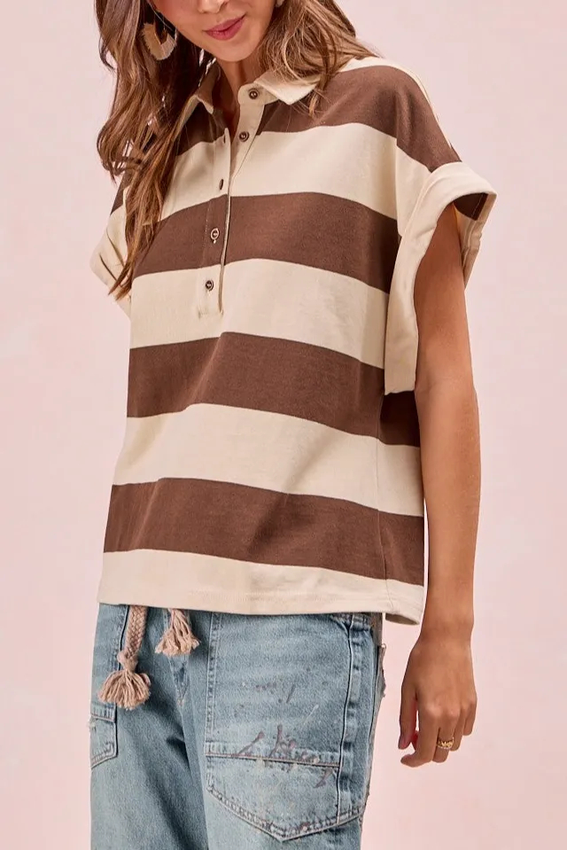 Stripes And Jacquard Top