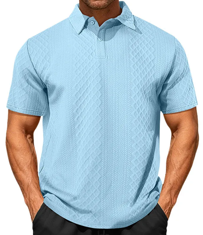 Jacquard Short Sleeve Slim Fit Polo Shirt