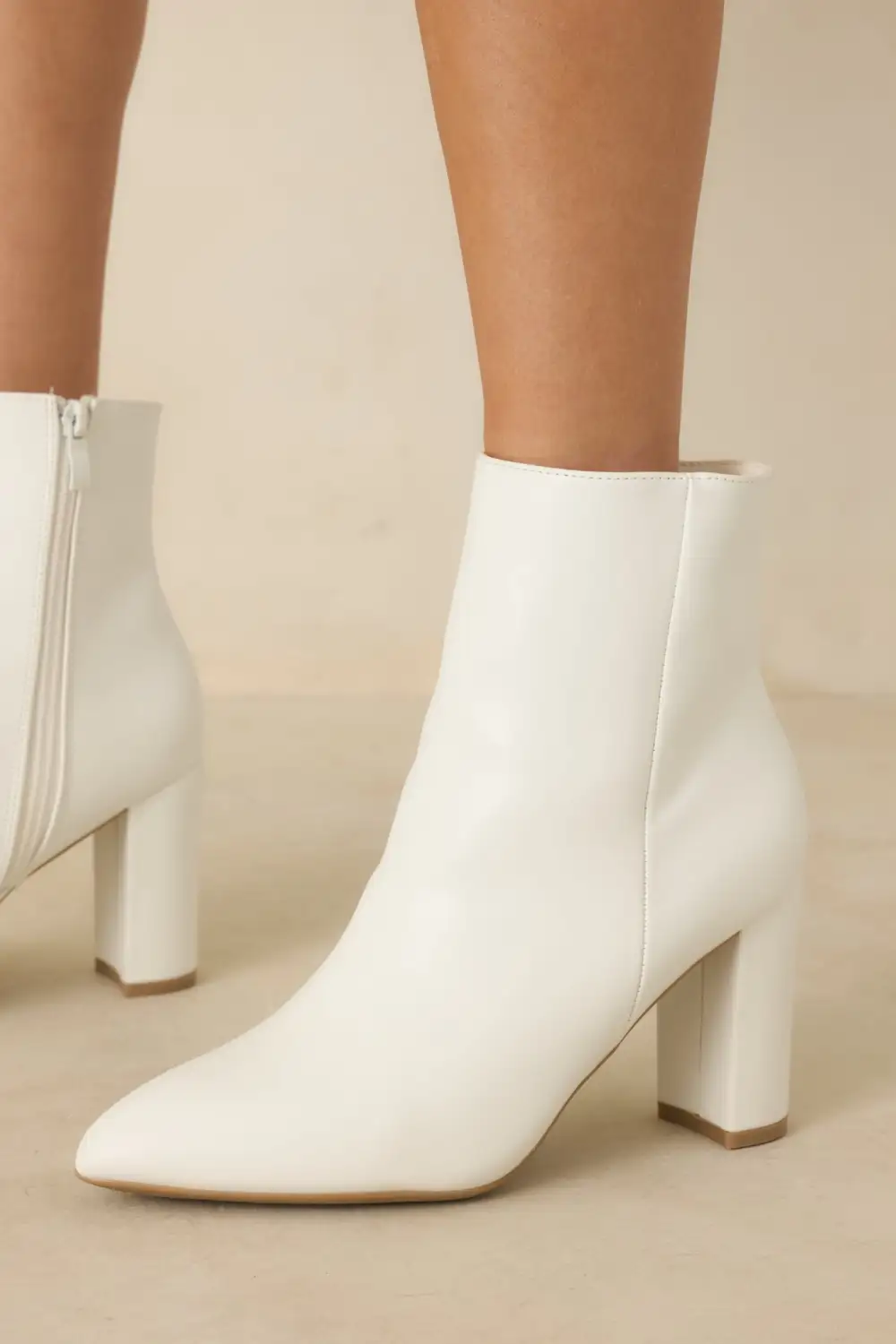 Faux Leather Leather Boots