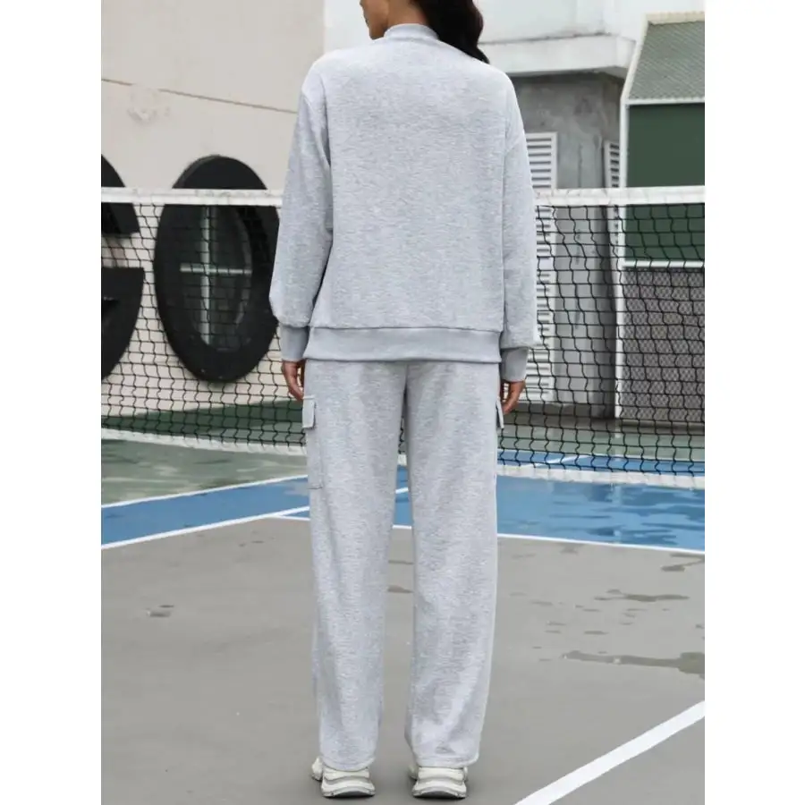 Dropped Shoulder Sweatshirt and Pants Set