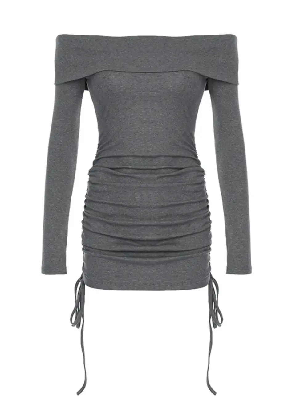 Polished Detail Ruched Mini Dress