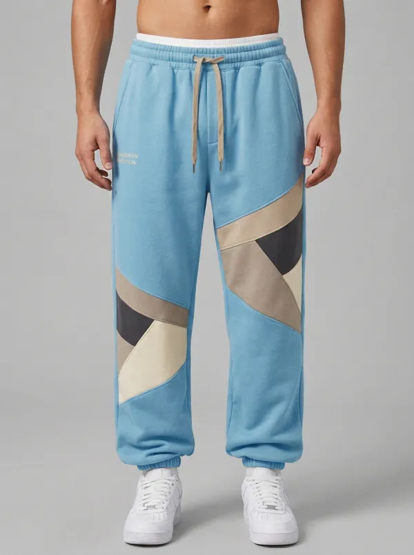 Unisex Motion Colorblock Patchwork Sweatpants