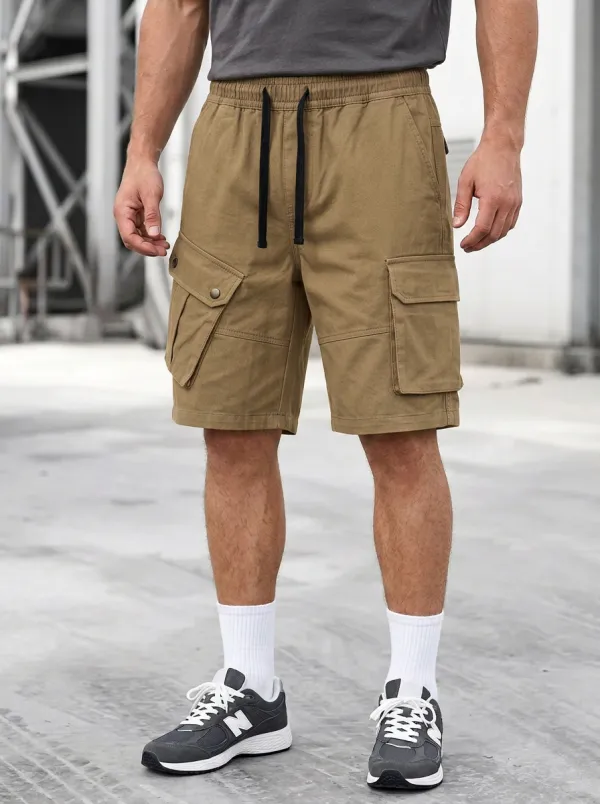 Rugged-Look Multi-Pocket Casual Cargo Shorts