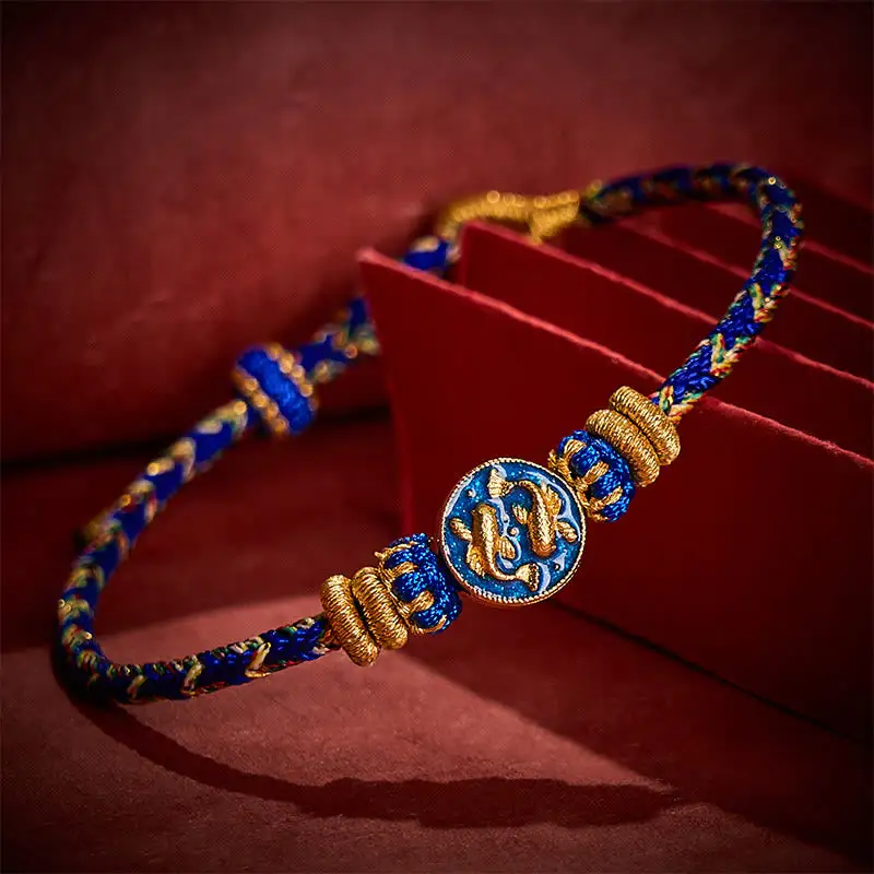 Cord Hand Woven String Double Koi Fish Rope Bracelet