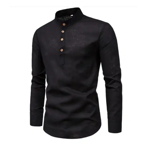 Relaxed Collar Band Shirt