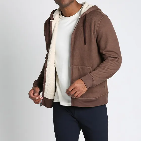 Sherpa Lined Waffle Hoodie